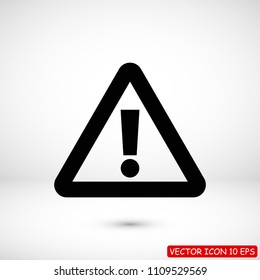exclamation mark icon, stock vector illustration flat design style