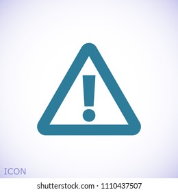 exclamation mark icon, stock vector illustration flat design style
