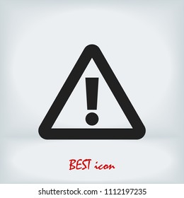 exclamation mark icon, stock vector illustration flat design style