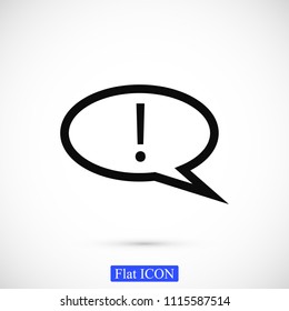 exclamation mark icon, stock vector illustration flat design style