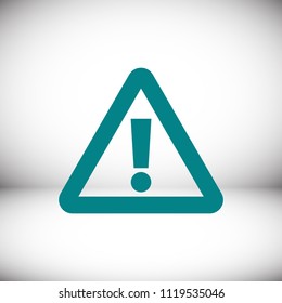 exclamation mark icon, stock vector illustration flat design style