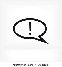 exclamation mark icon, stock vector illustration flat design style
