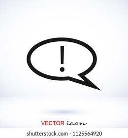 exclamation mark icon, stock vector illustration flat design style