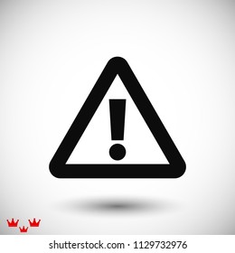 exclamation mark icon, stock vector illustration flat design style
