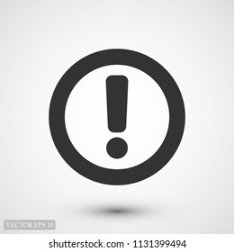 exclamation mark icon, stock vector illustration flat design style