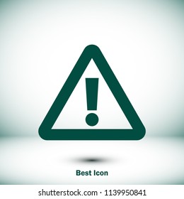 exclamation mark icon, stock vector illustration flat design style