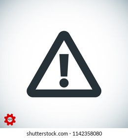 exclamation mark icon, stock vector illustration flat design style