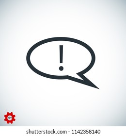 exclamation mark icon, stock vector illustration flat design style