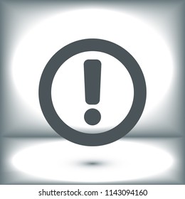 exclamation mark icon, stock vector illustration flat design style