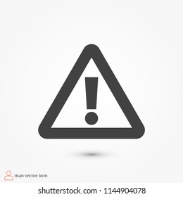 exclamation mark icon, stock vector illustration flat design style