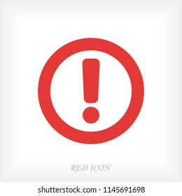 exclamation mark icon, stock vector illustration flat design style