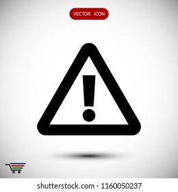 exclamation mark icon, stock vector illustration flat design style
