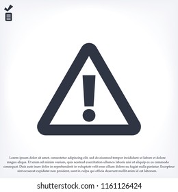 exclamation mark icon, stock vector illustration flat design style