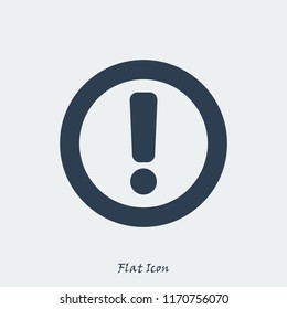 exclamation mark icon, stock vector illustration flat design style