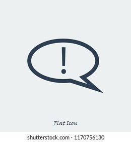exclamation mark icon, stock vector illustration flat design style