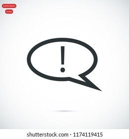 exclamation mark icon, stock vector illustration flat design style