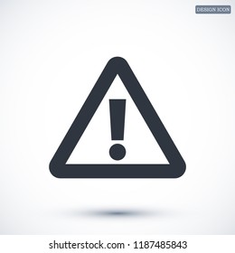 exclamation mark icon, stock vector illustration flat design style