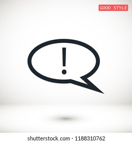exclamation mark icon, stock vector illustration flat design style