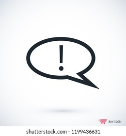 exclamation mark icon, stock vector illustration flat design style