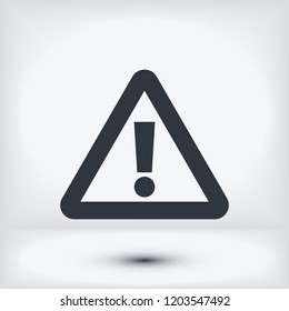 exclamation mark icon, stock vector illustration flat design style