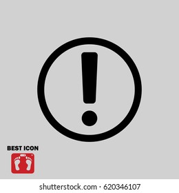 exclamation mark icon, stock vector illustration flat design style