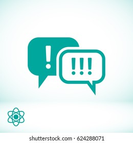 exclamation mark icon, stock vector illustration flat design style