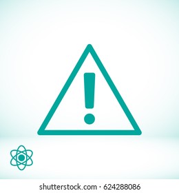 exclamation mark icon, stock vector illustration flat design style