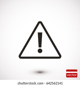 exclamation mark icon, stock vector illustration flat design style