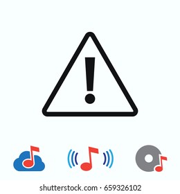 exclamation mark icon. stock vector illustration flat design style.