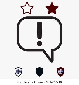 exclamation mark icon, stock vector illustration flat design style