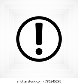exclamation mark icon, stock vector illustration flat design style