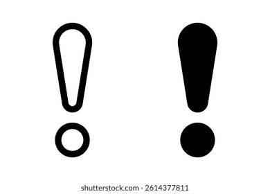 Exclamation mark icon. Suitable for warning signs, alerts, attention, and information graphics