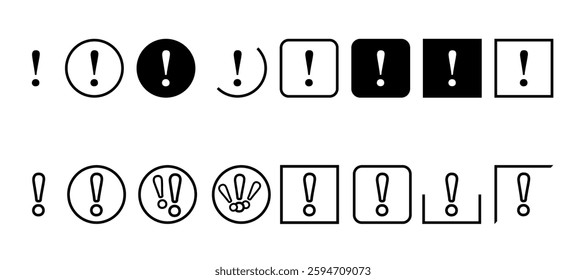 Exclamation mark icon. Exclamation mark symbol on isolated white background