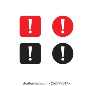 exclamation mark icon. exclamation mark symbol set. Warning and Alert Symbols