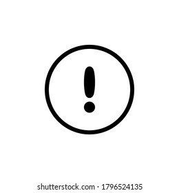 Símbolo de icono de signo de exclamación vector aislado en fondo blanco