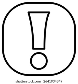 Exclamation mark icon Thin line vector design