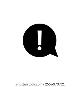 Exclamation mark icon. vector flat black smple trendy style illustration for web and app..eps