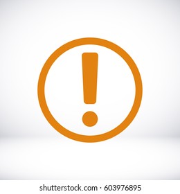 exclamation mark icon, vector illustration. Flat design eps 10
