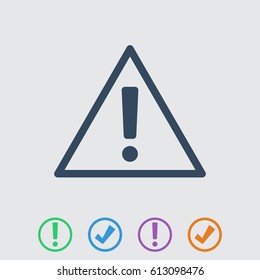 exclamation mark icon, vector illustration. Flat design eps 10
