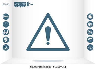 exclamation mark icon vector illustration eps10.