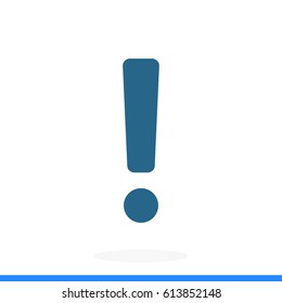 exclamation mark icon, vector illustration. Flat design eps 10
