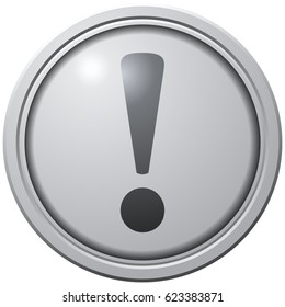 Exclamation Mark Icon, Vector Illustration. 