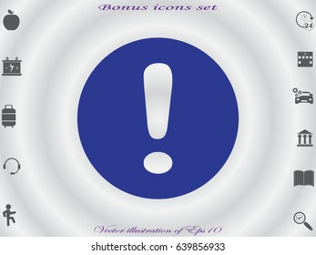 exclamation mark icon, vector illustration eps10