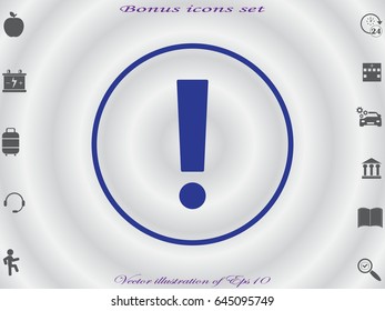exclamation mark icon, vector illustration eps10