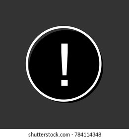 Exclamation mark icon vector illustration on gray background