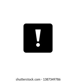 Exclamation mark icon vector. Logo illustration on white background. Flat design style.
