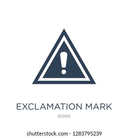 exclamation mark icon vector on white background, exclamation mark trendy filled icons from Signs collection, exclamation mark vector illustration