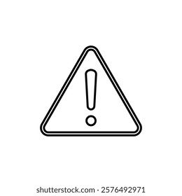 Exclamation mark icon vector outline logo sign