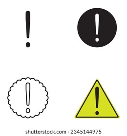 exclamation mark icon vector template illustration logo design