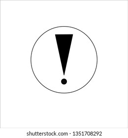 Exclamation mark icon warning sign attention button in black triangle shape created in thin line style. The design graphic element is saved as a vector illustration in the EPS file format